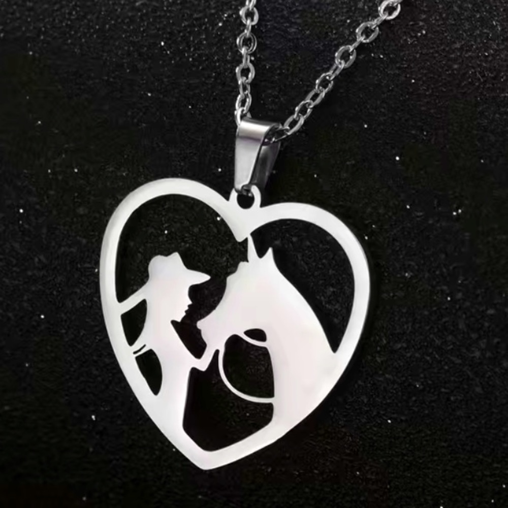 Silver Horse and Girl Necklace